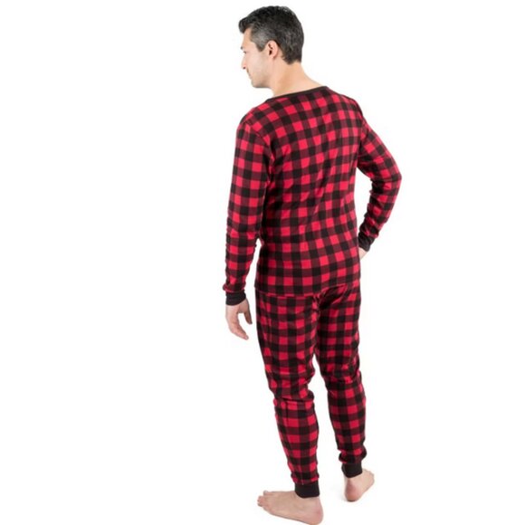 Leveret Cotton Mens Buffalo Plaid - Buffalo Check Pajamas Red Black L - Picture 2 of 2